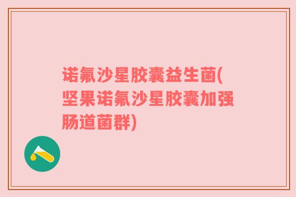 诺氟沙星胶囊益生菌(坚果诺氟沙星胶囊加强肠道菌群)