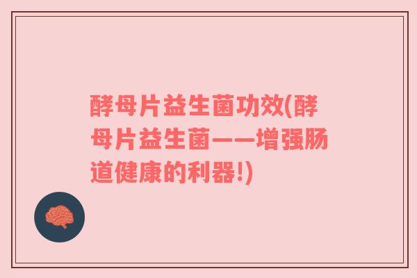 酵母片益生菌功效(酵母片益生菌——增强肠道健康的利器!)