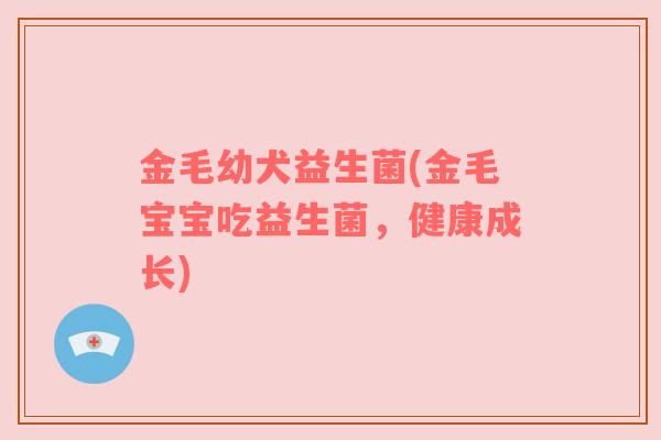 金毛幼犬益生菌(金毛宝宝吃益生菌，健康成长)