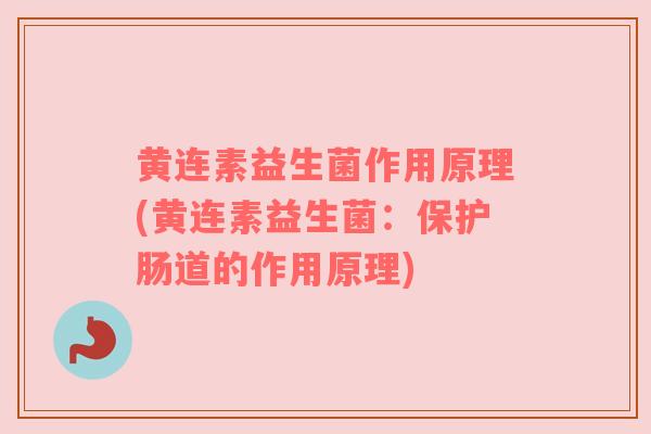 黄连素益生菌作用原理(黄连素益生菌：保护肠道的作用原理)