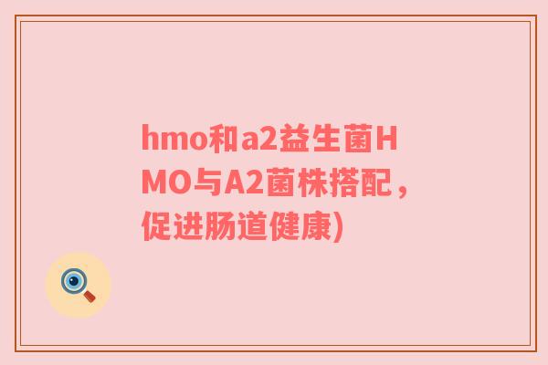 hmo和a2益生菌HMO与A2菌株搭配，促进肠道健康)