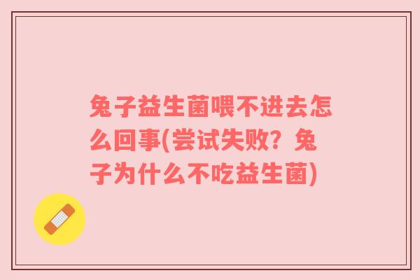 兔子益生菌喂不进去怎么回事(尝试失败？兔子为什么不吃益生菌)