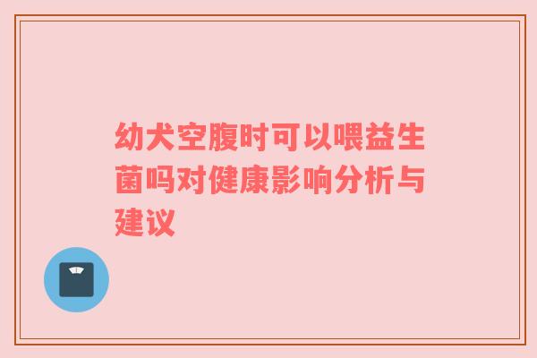 幼犬空腹时可以喂益生菌吗对健康影响分析与建议