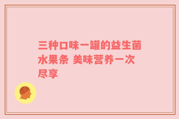 三种口味一罐的益生菌水果条 美味营养一次尽享