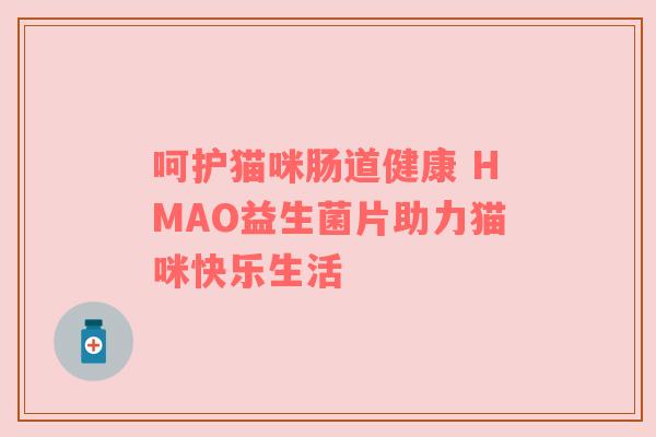 呵护猫咪肠道健康 HMAO益生菌片助力猫咪快乐生活