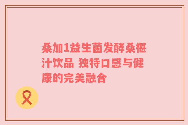 桑加1益生菌发酵桑椹汁饮品 独特口感与健康的完美融合