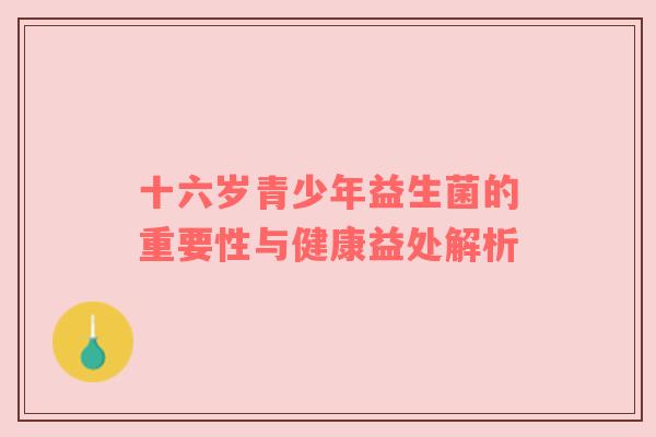 十六岁青少年益生菌的重要性与健康益处解析