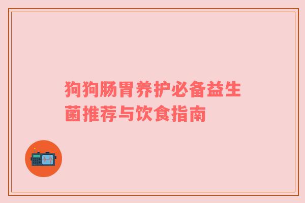 狗狗肠胃养护必备益生菌推荐与饮食指南
