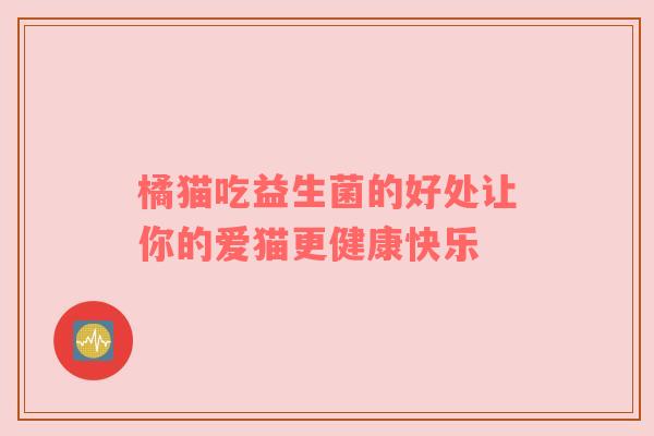 橘猫吃益生菌的好处让你的爱猫更健康快乐