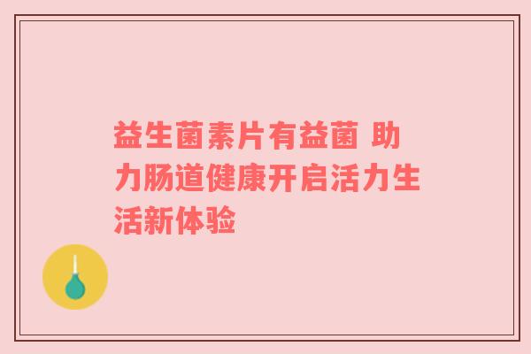 益生菌素片有益菌 助力肠道健康开启活力生活新体验