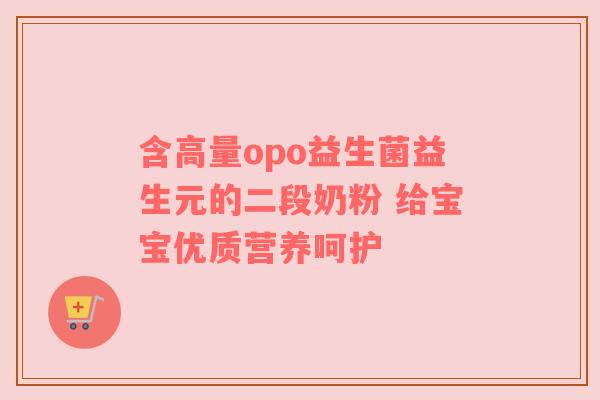 含高量opo益生菌益生元的二段奶粉 给宝宝优质营养呵护