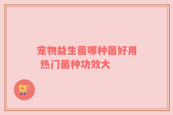 宠物益生菌哪种菌好用 热门菌种功效大