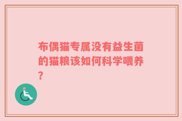 布偶猫专属没有益生菌的猫粮该如何科学喂养？