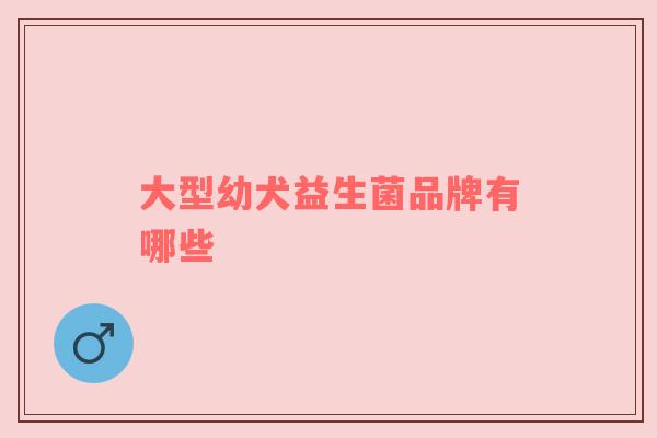 大型幼犬益生菌品牌有哪些