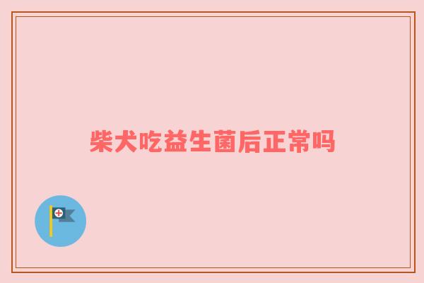 柴犬吃益生菌后正常吗
