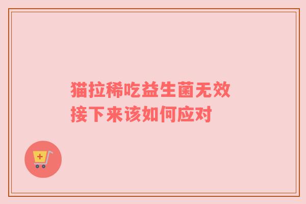猫拉稀吃益生菌无效 接下来该如何应对