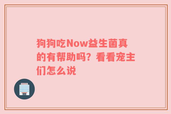 狗狗吃Now益生菌真的有帮助吗？看看宠主们怎么说