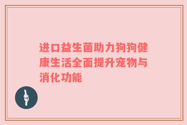 进口益生菌助力狗狗健康生活全面提升宠物与消化功能